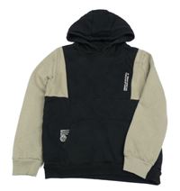 Černo-béžová mikina s klokankou a kapucí Primark