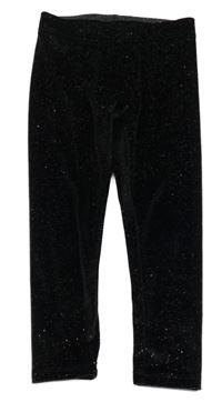 Černé třpytivé sametové legíny Nutmeg