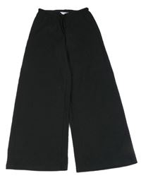 Černé strukturované culottes kalhoty H&M