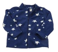 Tmavomodrá fleecová propínací mikina s hvězdičkami Lily & Dan