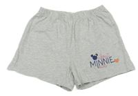 Šedé bavlněné kraťasy s Minnie Disney 