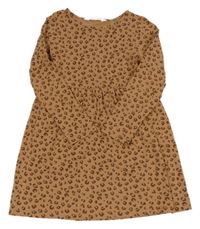 Pískovo-hnědé vzorované bavlněné šaty H&M