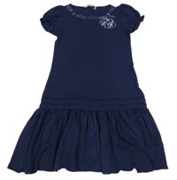 Tmavomodré lehké šaty s kamínky Miss Blumarine