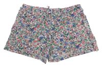 Bílé květované bavlněné kraťasy s volánky H&M