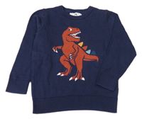 Tmavomodrý svetr s dinosaurem C&A