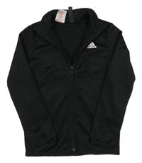 Černá sportovní funkční propínací mikina s logem Adidas 
