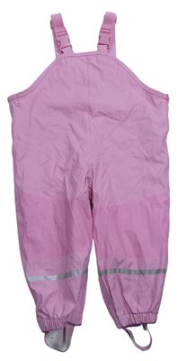 Růžové nepromokavé laclové podšité kalhoty Lupilu