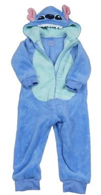 Modro-světlemodrá chlupatá kombinéza s kapucí - Stitch PRIMARK