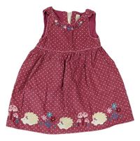 Světlevínové manšestrové šaty s ježečky a muchomůrkami Jojo Maman Bébé