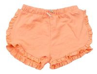 Neonově lososové melírované kraťasy s volánky Matalan