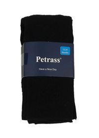 Černé žebrované vzorované punčocháče Petrass
