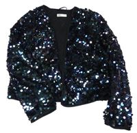 Černo-metalický flitrový cardigan H&M