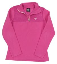 Tmavorůžová fleecová funkční mikina s logem a vzorem Dare 2B