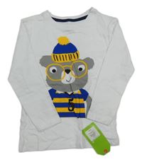 Nové - bílé triko s medvídkem Rebel