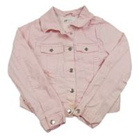 Světlerůžová riflová crop bunda H&M