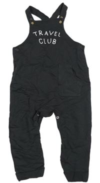 Černošedé laclové tepláky s nápisy a kapsou TUFFY