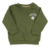 Khaki mikina s nápisem a hvězdičkou PRIMARK