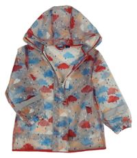 Průhledná pláštěnka s obláčky a kapucí lupilu