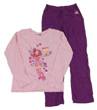 Světlerůžovo-borůvkové pyžamo s potiskem - mia and me