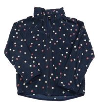 Tmavomodrá puntíkatá fleecová propínací mikina H&M