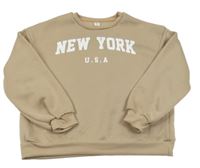 Béžová teplá mikina s nápisy SHEIN