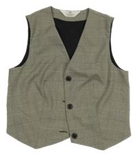 Světlešedo-černá kostkovaná vzorovaná slavnostní vesta H&M