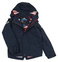 Tmavomodrá šusťáková funkční jarní parka s odepínací kapucí TRESPASS