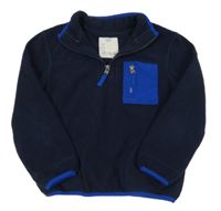 Tmavomodrá fleecová mikina s kapsou M&S