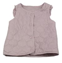 Starorůžovofialová prošívaná šusťáková zateplená vesta s volánky St. Bernard