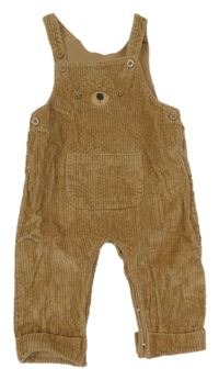 Hnědé manšestrové laclové kalhoty s medvídkem a kapsou Next