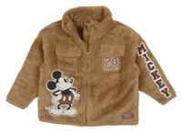 Hnědá huňatá bunda s Mickey George