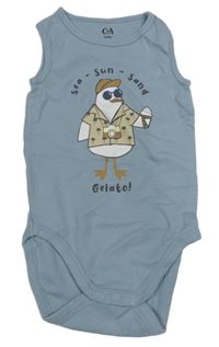 Modrošedé body s rackem a nápisy C&A