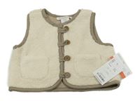 Nové - smetanovo-šedohnědá huňatá podšitá vesta Tommy Bahama