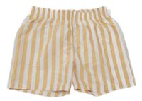 Karamelovo-bílé pruhované plážové kraťasy H&M