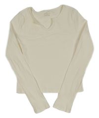 Smetanové žebrované crop triko PRIMARK