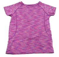 Fialovo-neonově růžové melírované sportovní tričko H&M