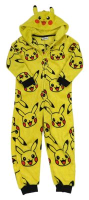 Žlutá chlupatá kombinéza s Pikachu a kapucí George