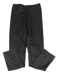 Černé legíny koženkového vzhledu H&M