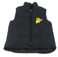 Tmavomodrá šusťáková zateplená vesta s Pikachu