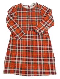 Červeno-barevné kostkované třpytivé šaty H&M