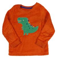 Červená chlupatá mikina s dinosaurem George