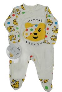 Nové - Smetanový overal s Pudseym a puntíky George