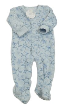 Nové - Světlemodrý chlupatý overal s hvězdami