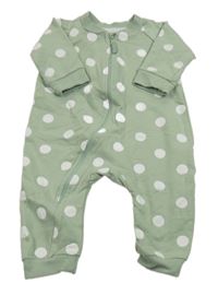 Zelený puntíkatý teplákový overal Ergee