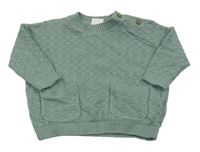 Zelenošedý kostkovaný svetr Next