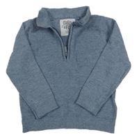 Modrý melírovaný polo svetr F&F