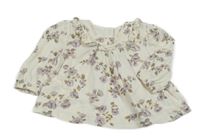 Smetanová květovaná halenka s volánem C&A