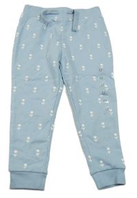 Nové - Světlemodré květované tepláky Dunnes