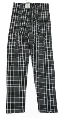 Nové - Tmavošedo-černo-bílé kostkované legíny Primark