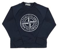 Tmavomodrá sportovní mikina s potiskem Stone Island